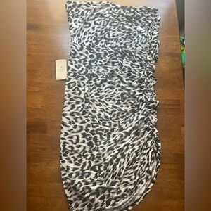 Forever 21 Black and White leopard Strapless Dress